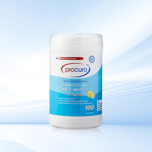 Procuro Biodegradable Sanitizing Wet Wipes 100pcs/drum(lemon)