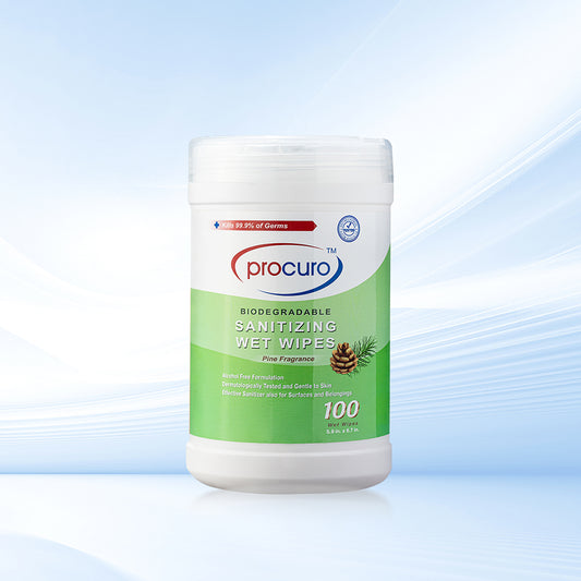 Procuro Biodegradable Sanitizing Wet Wipes 100pcs/drum(pine)